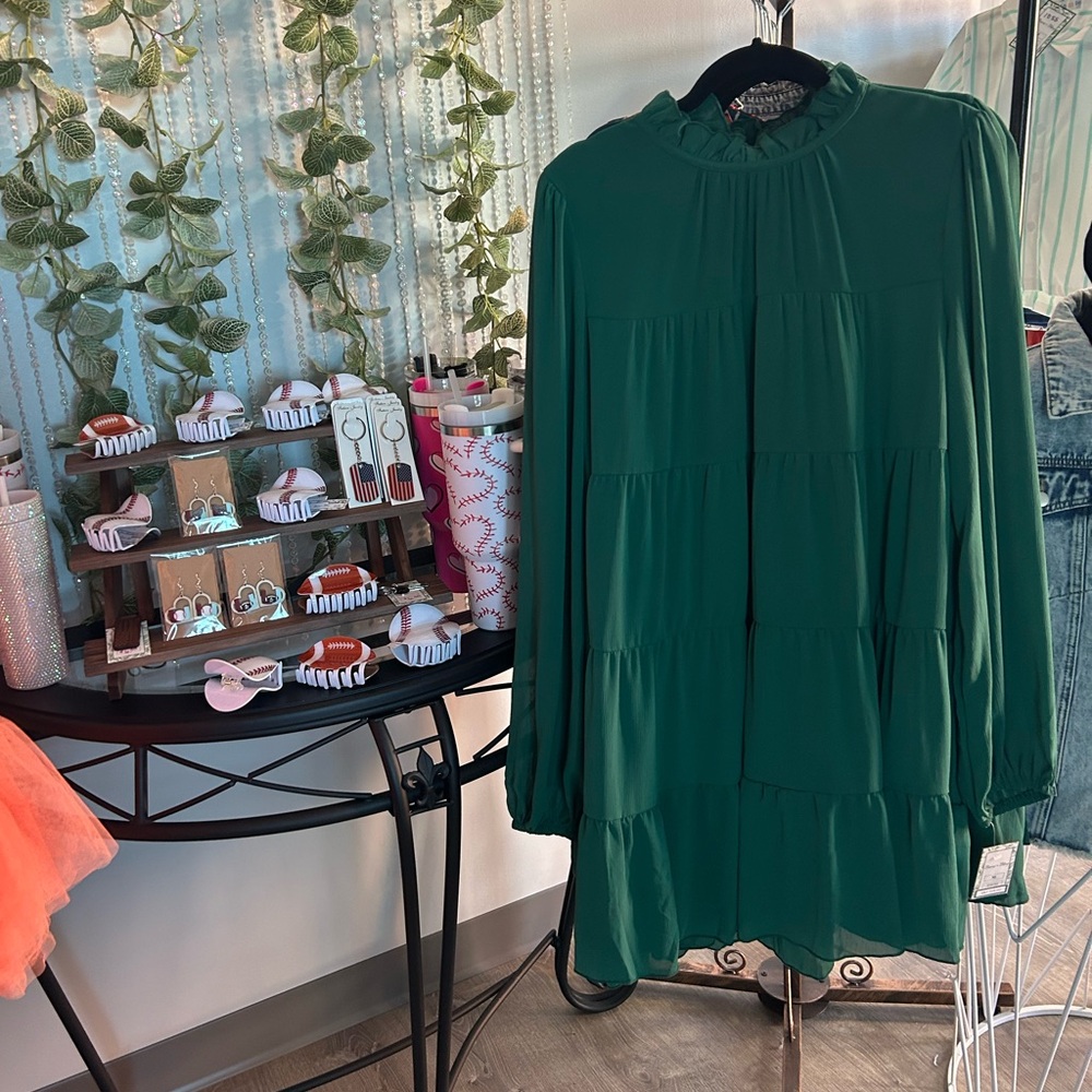 Green Long Sleeve Dress